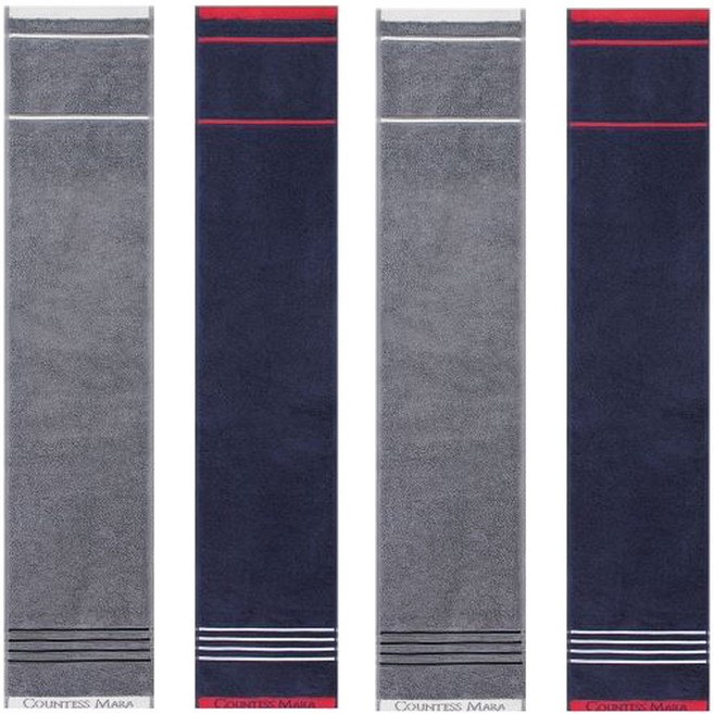 송월타월 카운테스마라 포라인 스포츠 20 타월 20 x 100 cm, 그레이 + 네이비 색상, 10개
