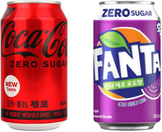 코카콜라 제로 업소용 355ml 6입+환타 포도 제로 355ml 6입, 1세트