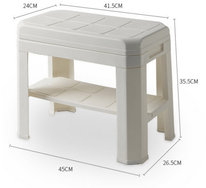 星攀戶外 儲物凳 可收納式 雙層收納, 白色多功能露營凳(可當鞋架/穿鞋凳), 1個
