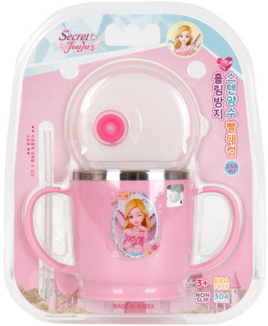 [K0702] 쥬쥬 빨대컵 [흘림방지스텐양수 250ml-K0045] 아동물컵, 1개, 250ml