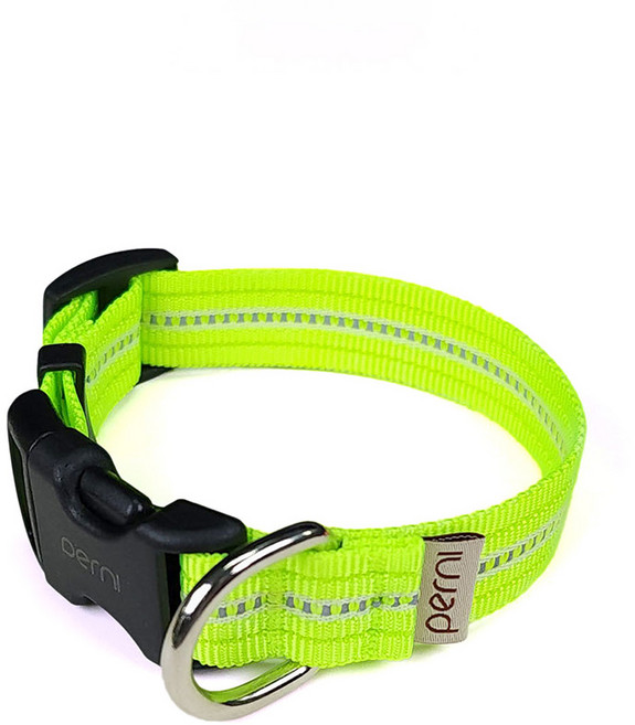 페르니 반사형 강아지 목줄 S 레인보우팝 국산, 네온, 1개