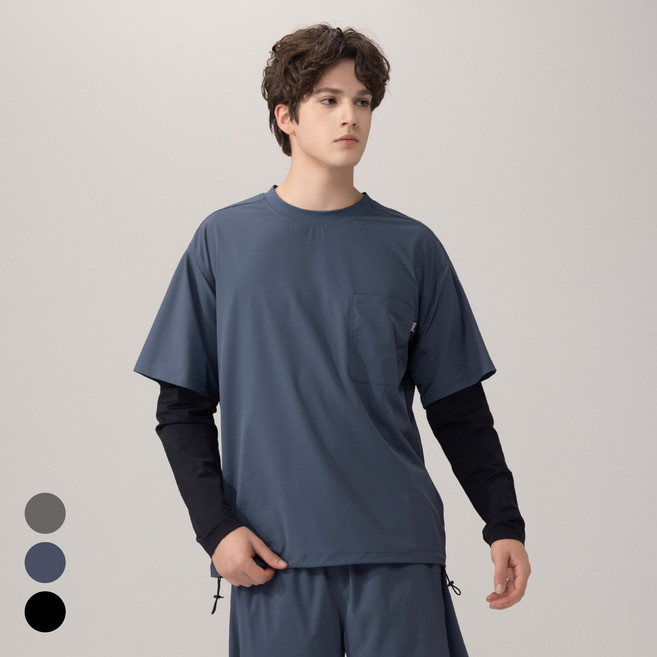 에버라스트 남자 헬스 러닝 티셔츠 기능성 레이어드 라운드티