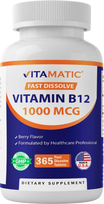 비타매틱 비타민 B12 1000 mcg 패스트 디졸브 - 365정, 1개 - 쿠팡