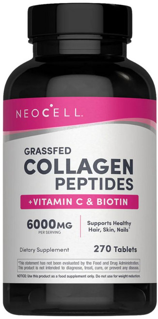 妮萃美 NOCELL 草飼膠原蛋白胜肽 + 維他命C & 生物素錠 6000MG 270錠, 1個, 270顆
