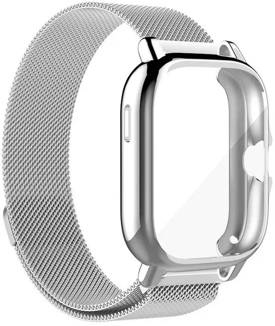 Amazfit GTS 4 3 2 미니 팔찌 Amazfit Bip 5 3 S U Pro 스트랩 커버 쉘 범퍼 용 2in1 금속 마그네틱 스트랩, 06 GTS 4, 01 실버