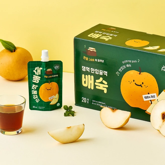 잼먹 한입꿀꺽 배숙 아기음료, 20개, 80ml - 쿠팡
