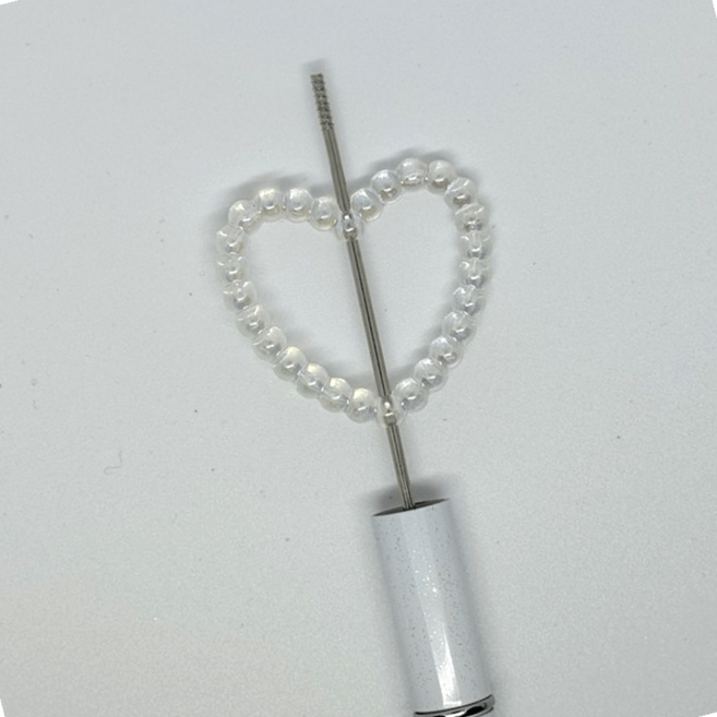 볼펜꾸미기 볼꾸 DIY AB코팅 하트링 펜장식, 1개, 상세페이지 참조
