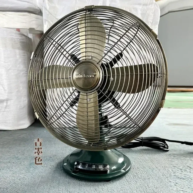 가정 또는 사무실용 진동 헤드와 3가지 팬 속도를 갖춘 220V 빈티지 구리 책상 팬 EW, 11 12 size  D, 01 중국