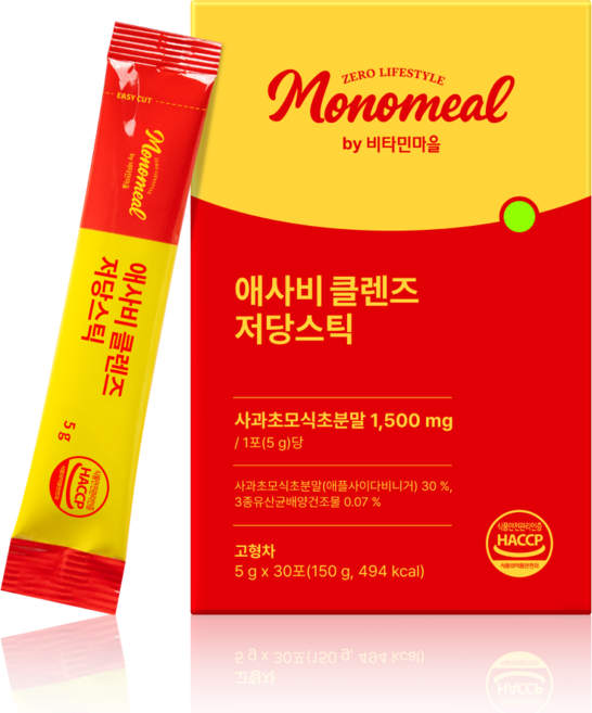 비타민마을 모노밀 애사비 클렌즈 저당스틱 30p, 1박스, 150g