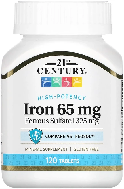 행복하고 건강하게 21st Century 철분 65mg 120정 백년회로하세요, 1개 - 쿠팡