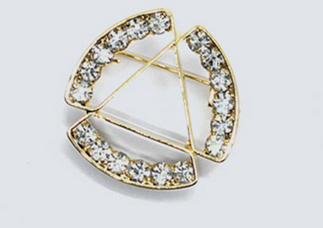 크리스크라운 트라이앵글 큐빅 브로치