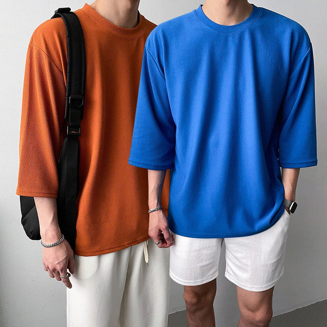 쿨링 12컬러 링클프리 7부 오버핏 티셔츠(12color)