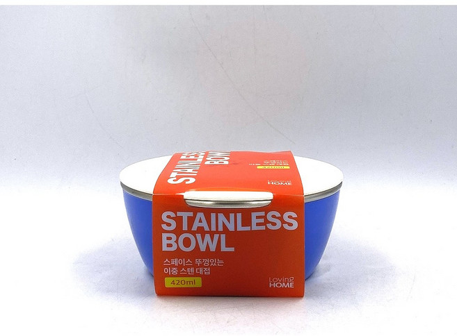 러빙홈 스페이스 뚜껑있는 이중 스텐 대접 420ml, 1개