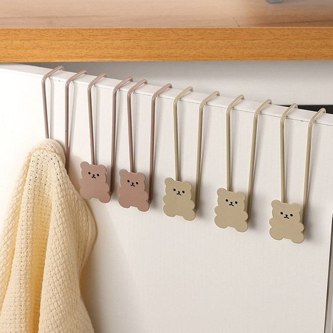 헤이드로우 곰돌이 싱크대 행주걸이, 4개, 베이지