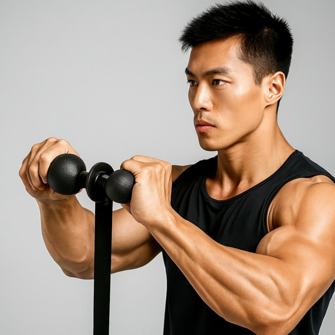 DIYFITNESS 손목운동 전완근단련 악력강화 내회전 근력 원형 리스트롤러 추감기, 블랙+쇠사슬, 1개
