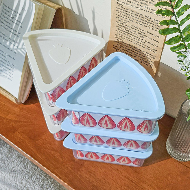 그릭케이크 소분 용기 그릭요거트 플라스틱 밀폐 보관 케이스 통 330ml, 소분 용기 하늘[1개입], 1개