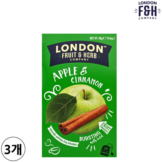 런던프룻앤허브 애플 앤 시나몬 티백, 2g, 20개입, 3개
