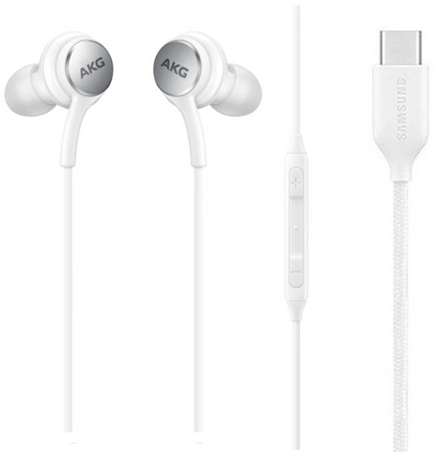 삼성전용 C타입 AKG 이어폰 S20 노트10 번들 사은품 아크로 사각파우치 증정, 화이트