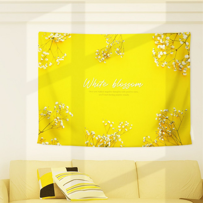 감성 패브릭포스터 포토존 필수품 가림막 커튼대용 가로형 150x130cm 세로형 130x150cm, 25 만개 안개꽃_A25