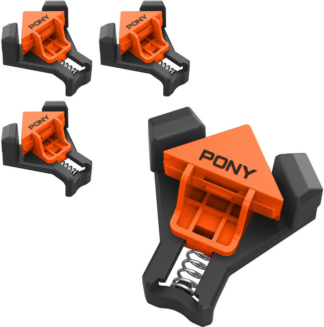 PONY 4PC 직각 사각 90도 퀵고정 스프링 코너클램프, 1세트