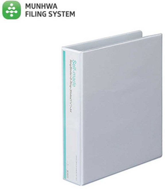 문화 B749-7 셀프메이드 흰투 3공D링바인더 폭5cm, 흑색, 1개