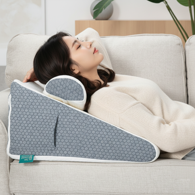 역류성 식도염 완화 베개 역류방지 30도 경사베개 다기능 등받이 쿠션, 진회색