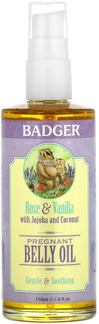 Badger Company 유기농 땅콩 벨리 오일 장미 바닐라 4 fl oz (118 ml) 1팩, 1개, 118ml - 쿠팡