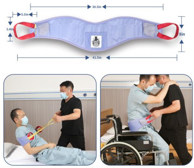 이동 슬링 노인용 쉬운 리프팅 벨트 핸들이 있는 장애인용 침대 휠체어 이동케어, 01 CHINA