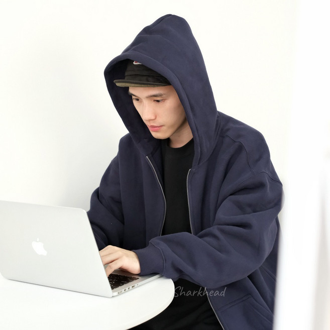 (Sharkhead) 刷毛連帽外套 雙拉鍊 保暖秋冬棉外套 內刷毛