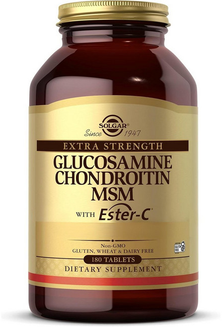 SOLGAR 無麩質葡萄糖胺軟骨素MSM保健錠, 180顆, 1罐