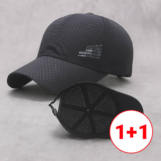 1+1 러닝모자 런닝 마라톤 테니스 트레일 등산 작업현장 스포츠모자, 네이비+네이비