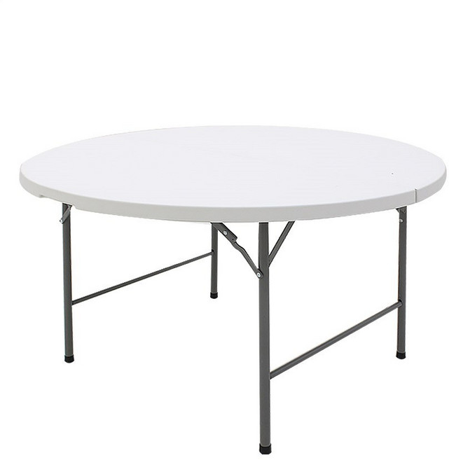 오에이데스크 브로몰딩 원형 접이식 1220 테이블, 화이트