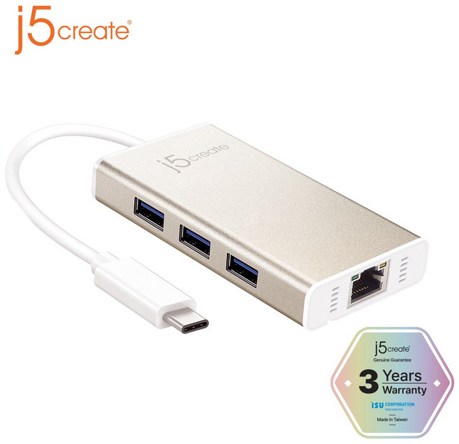 j5create JCH471 USB-C to USBLAN 멀티어댑터 1000M, 단품, 단품