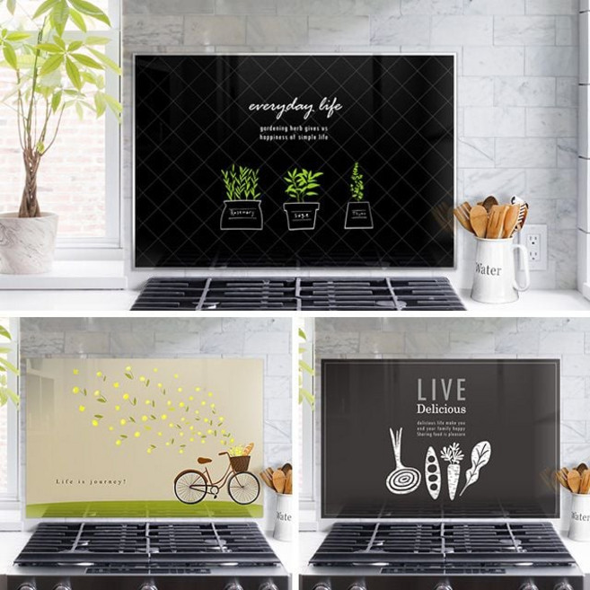 주방아트보드 700x600 가스렌지벽 오염방지 기름때 su0+915LH, 허브가든블랙그린
