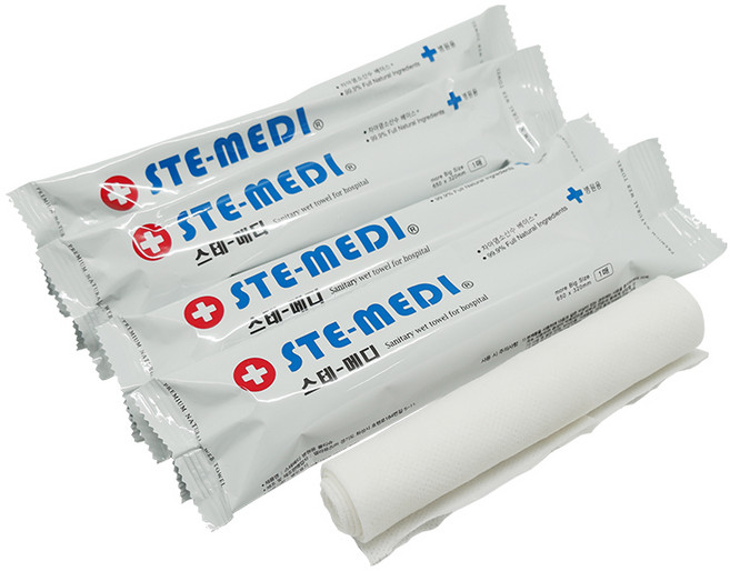 스테메디 물없이 사용하는 환자용 위생 목욕 샤워 타월 대형 X 10개, 1세트