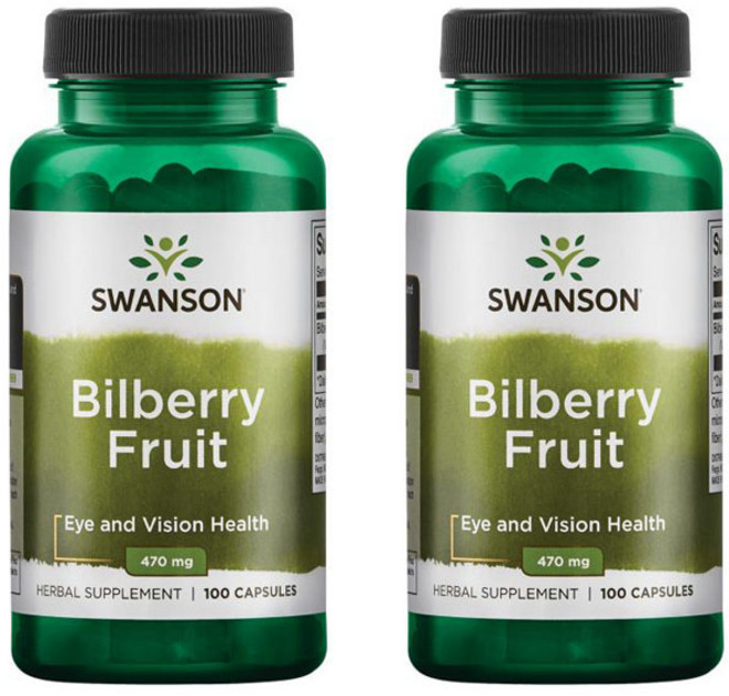 스완슨 빌베리 프루트 470mg 캡슐, 2개, 100정