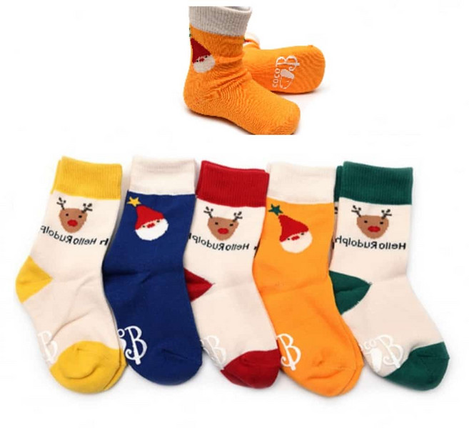 5P 키즈 양말 세트 아동 어린이 유아 삭스 어린이집 유치원 루돌프 산타 크리스마스 선물