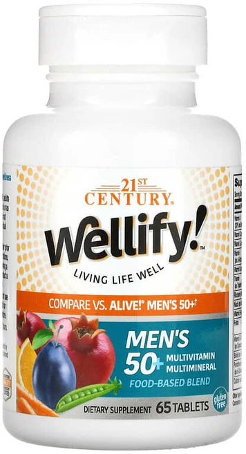 21세기 종합비타민 Wellify 50세 이상 남성용 종합 미네랄 타블렛 65정, 21st Century, Wellify, 만 50세 이, 1개 - 쿠팡