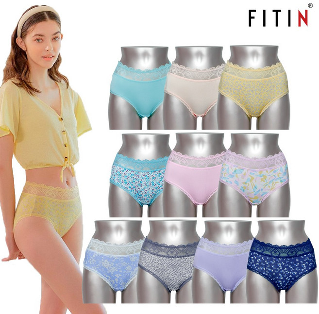 [방송히트]피트인 517 빅사이즈 하이웨이스트 소프트 인견 팬티 10종(S~XXL)