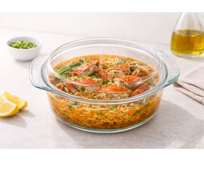 계란찜 찜기 내열 유리용기 오븐용 전자레인지 조리도구, 베른 내열유리찜기 원형2000ml, 베른 내열유리찜기 원형2000ml, 1개