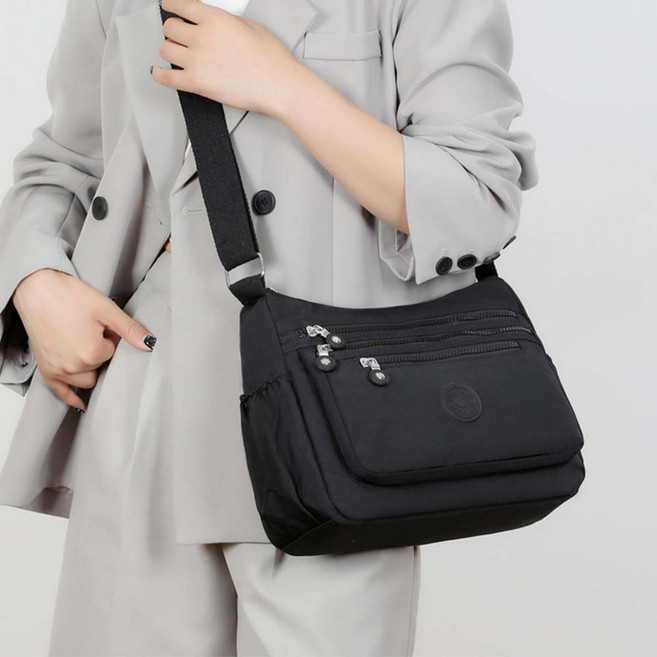 레드선셋 여성 나일론 생활방수 멀티 포켓 크로스백