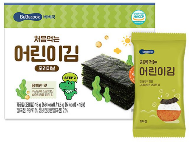 베베쿡 처음먹는 어린이김, 15g, 1개, 오리지널