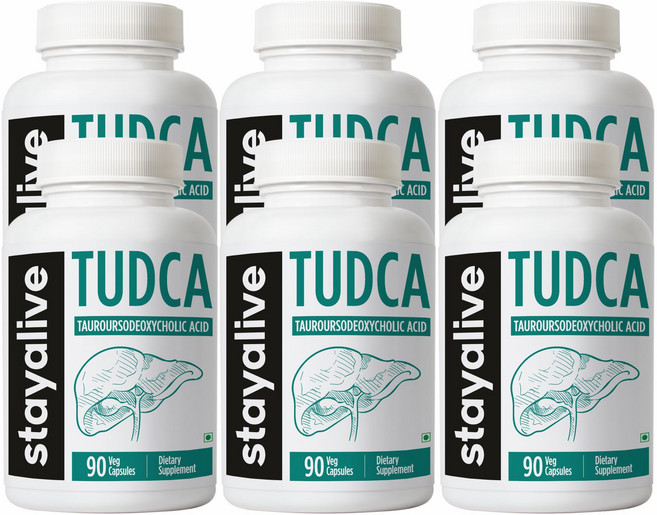 Stayalive 투드카 보충제 500mg 간 지지용 캡슐 90캡슐 비GMO 및 글루텐 프리 타우로소데옥시콜산 캡슐 남녀용, 6개, 90정