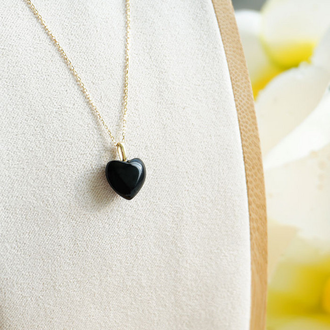 14k 18k 하트 천연석 7종 여자 금 목걸이 선물