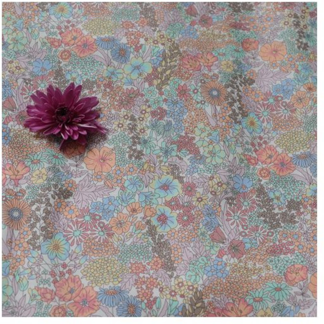 리버티원단 스타일 꽃무늬 인형 자투리천 퀼트원단 132148, CIARA Orange 0.5M, 1개