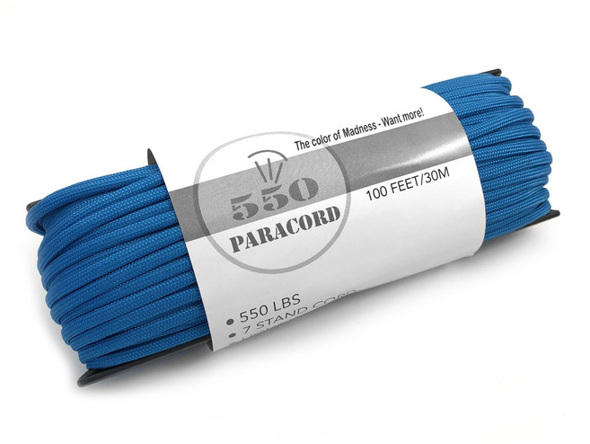 550傘繩 550 LBS Paracord 7芯傘繩軍規拉力4mm 30公尺, 天空藍, 1個