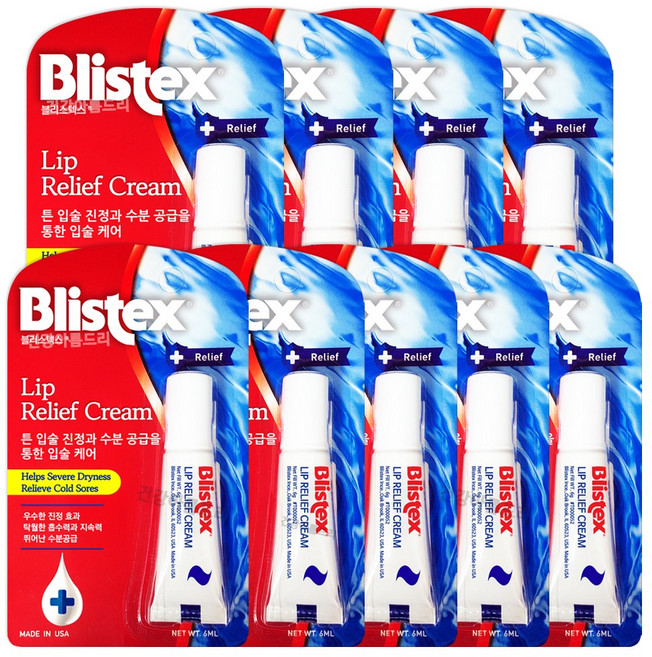 Blistex 블리스텍스 립 릴리프 크림 립밤, 6ml, 6ml, 9개