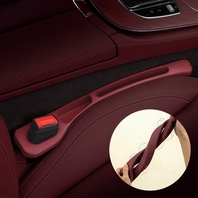 모우앤코 자동차 조수석+보조석 사이드 포켓 틈새쿠션 수납 우레탄 차량용 악세서리, 1세트, 레드