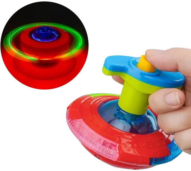 꼬마천사 LED 스피드 팽이 멜로디 불빛팽이 총팽이 프로펠라, 1개, 랜덤