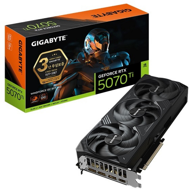 [GIGABYTE] 지포스 RTX 5070 Ti WINDFORCE OC SFF D7 16GB 제이씨현